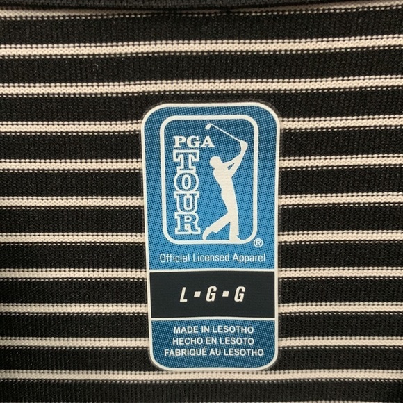 Men’s PGA Tour striped Polo3 button, very good condition Size Large - Picture 2 of 5